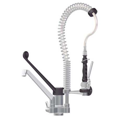 Grifo ducha de dos aguas con grifo gerontológico altura 600 de acero inoxidable