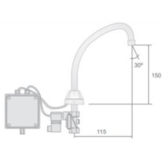 Grifo de acero inoxidable electrónico de caño alto