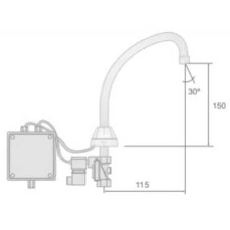 Grifo de acero inoxidable electrónico de caño alto