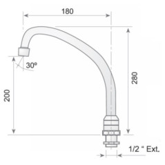Aixeta giratòria electrònica canella alta d'acer inoxidable