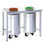 Table de recyclage en acier inoxydable avec 2 trous, professionnelle
