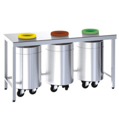 Professional Stainless Steel Recycling Table with 3 Holes