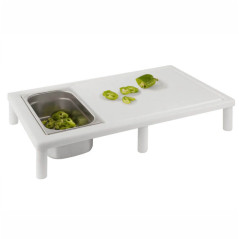 Mesa de corte 650 x 400 profesional con ranura para cubeta GN 1/3