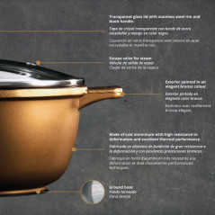 Ensemble de Batterie de Cuisine Professionnelle en Fonte d'Aluminium de 4 Pièces en BRONZE