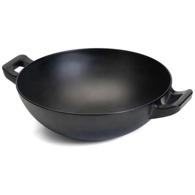 Bol/Wok de salade en mélamine noire Ø 30 cm, spécialement conçu pour la présentation des aliments et des salades.