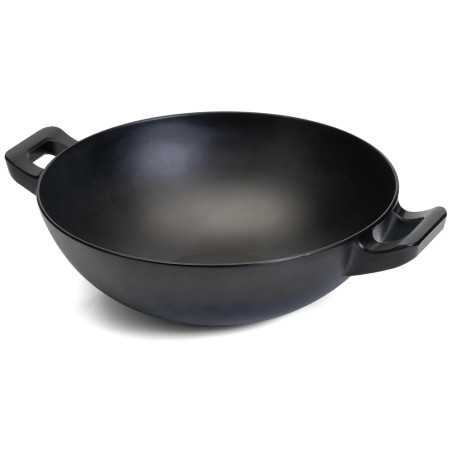 Ensaladera/Wok negro de melamina Ø 30cm especial para presentación de alimentos y ensaladas
