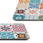 Set of 3 Serving Trays for Food Presentation - Melamine Tray Set with Colorful Mediterranean Design