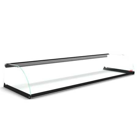 Neutral curved glass display case 120 cm