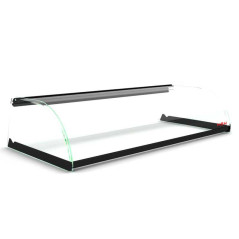 Neutral curved glass display case 85 cm