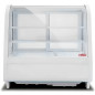 Vitrina refrigerada blanca cristal curvo 2 estante para pastelería