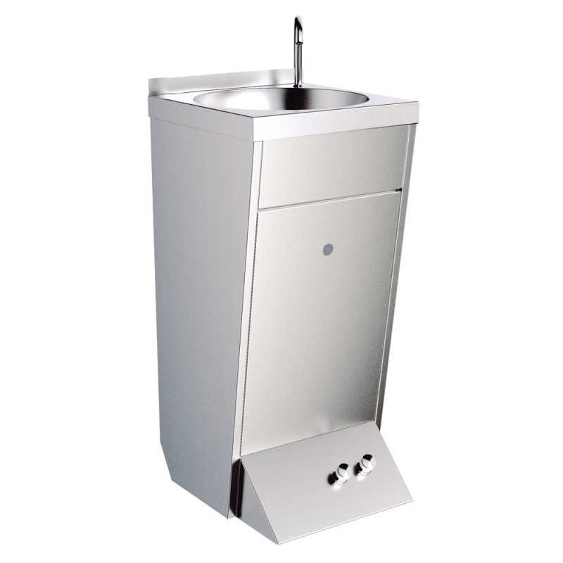 Rentamans De Peu Professional d'acer inoxidable amb aixeta, brollador giratori i 2 pulsadors