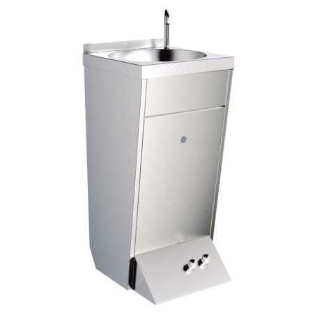 Rentamans De Peu Professional d'acer inoxidable amb aixeta, brollador giratori i 2 pulsadors