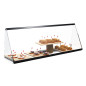 Vitrine neutre vitrée à poser triangulaire 92 cm sur comptoir