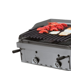 Barbecue à gaz professionnel 60 à lave volcanique avec plastron