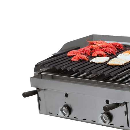 Barbecue à gaz professionnel 60 à lave volcanique avec plastron