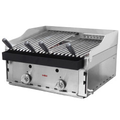 Professional gas barbecue 60 of volcanic lava with individual Basque-type grills