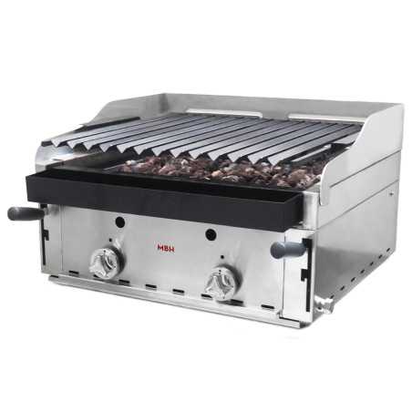 Barbacoa gas profesional 60 de lava volcánica con peto