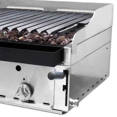Barbecue à gaz professionnel 90 de lave volcanique avec plastron