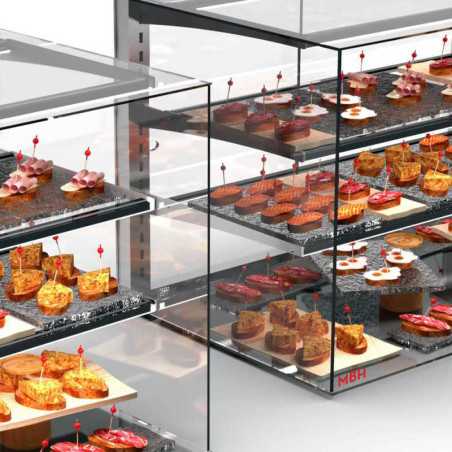Tabletop display cases with 2 shelves and great vision