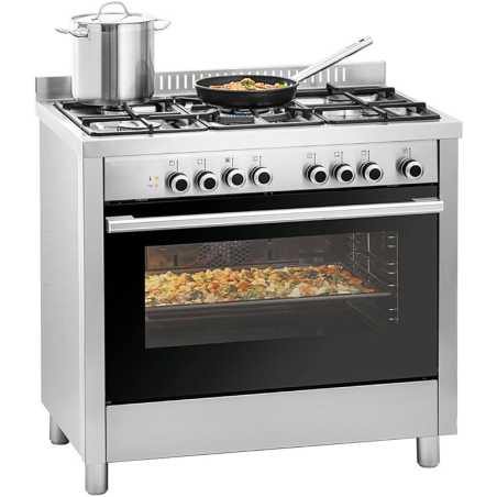 Cuisine professionnelle à gaz avec four électrique 5 plaques