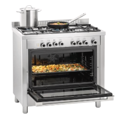 Cuisine professionnelle à gaz avec four électrique 5 plaques