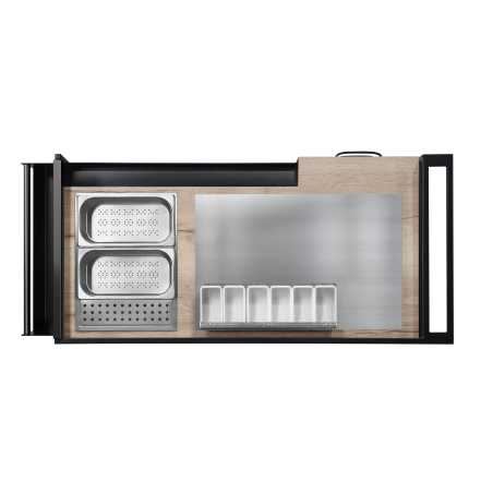 Carro Cocktail profesional para la Hostelería con área de trabajo