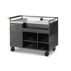 Carro Cocktail profesional con área de trabajo