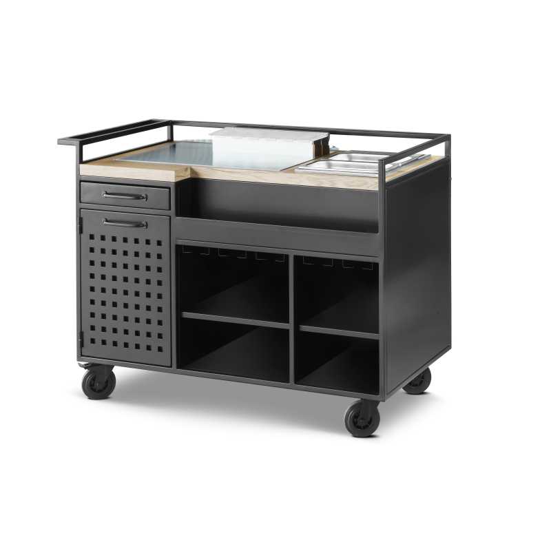 Carro Cocktail professional per l'Hostelería amb àrea de treball Carro Cocktail professional per l'Hostelería amb àrea de treball