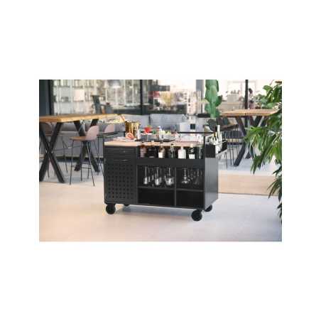 Chariot à cocktail professionnel  avec zone de travail