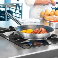 Lot de 3 poêles à frire professionnelles INOX PRO en acier inoxydable