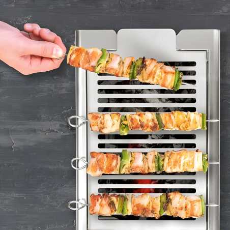 Barbacoa DUO profesional pequeña portátil de sobremesa acero inoxidable