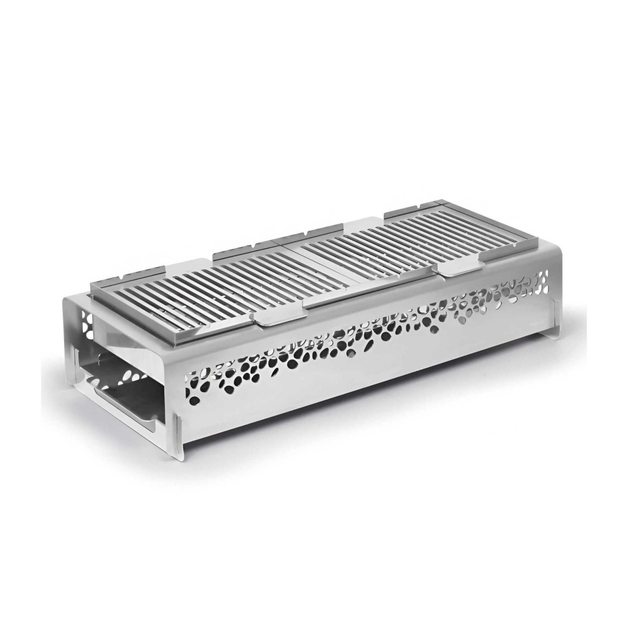 Stainless steel table-top DUO barbecue