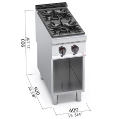 Cuisinière à gaz sur pied 2 feux MAXIMA 900