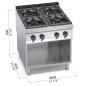 Cuisinière à gaz sur pied 4 feux MAXIMA 900 Cuisinière à gaz sur pied 4 feux MAXIMA 900