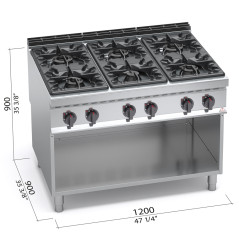 Cuina de gas de peu de 6 focs MAXIMA 900