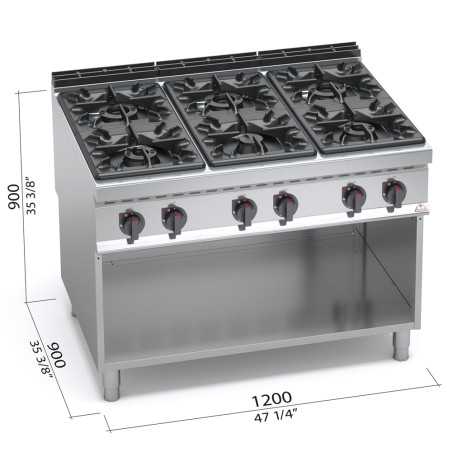Cuisinière à gaz sur pied 6 feux MAXIMA 900