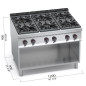 Cuina de gas de peu de 6 focs MAXIMA 900 Cuina de gas de peu de 6 focs MAXIMA 900