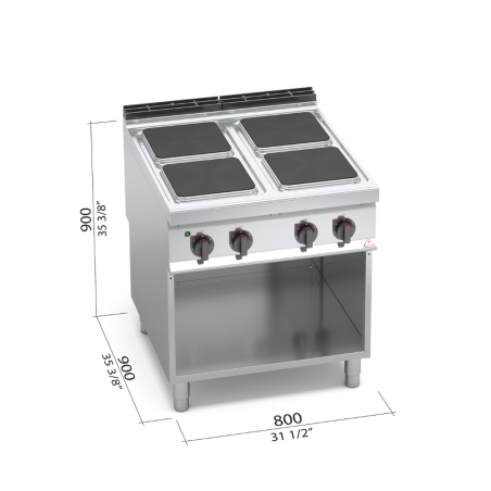 Cuisinière électrique autoportante 4 feux MAXIMA 900
