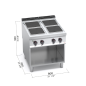 Cuisinière électrique autoportante 4 feux MAXIMA 900 Cuisinière électrique autoportante 4 feux MAXIMA 900