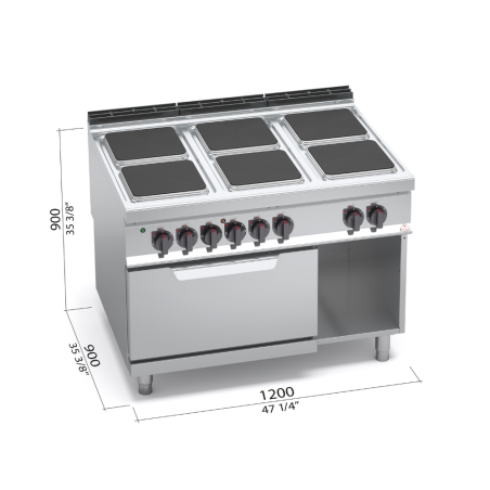 6 burner electric cooker MAXIMA 900 with oven