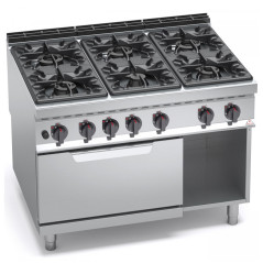 MAXIMA 900 6-burner gas cooker with 2/1 GN gas oven