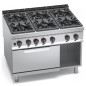 Cocina 6 fuegos a gas MAXIMA 900 con horno a gas GN 2/1