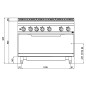 Cocina 6 fuegos a gas MAXIMA 900 con horno a gas 1045x530 Cocina 6 fuegos a gas MAXIMA 900 con horno a gas 1045x530