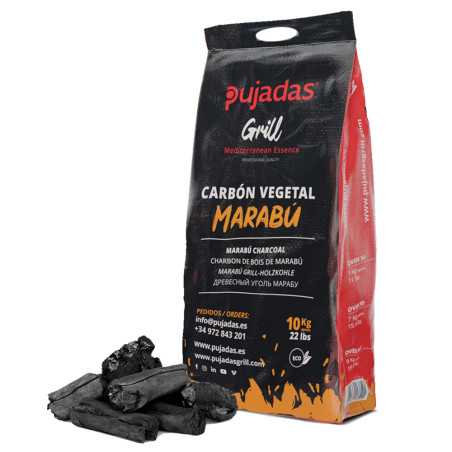 Carbón vegetal premium de Marabú para barbacoa 10kg