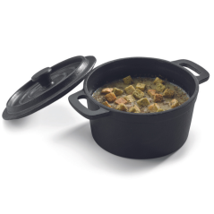 Cocotte haute avec couvercle pour la présentation des aliments au four et au barbecue