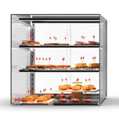 Tabletop display cases with 2 shelves and great vision