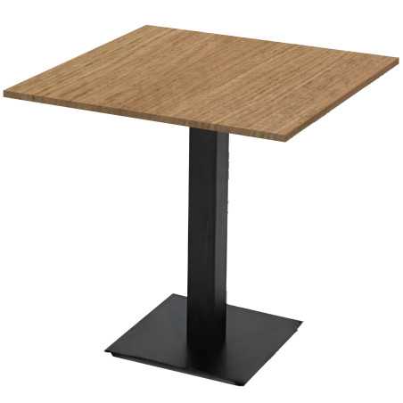 Taules quadrades COMPACTO PREMIUM de diferents colors texturitzats i mides per a interiors i exteriors - amb base quadrada negra