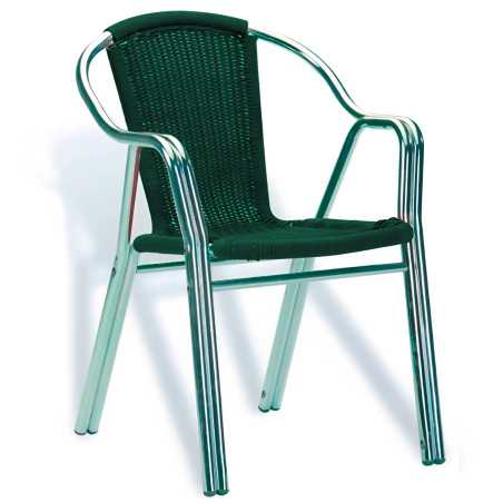 CHAISE DE TERRASSE TRESSÉE EN ALUMINIUM