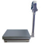 Balance industrielle en acier inoxydable 150 kg 500x650 mm avec colonne pour sacs, boîtes, colis et animaux.