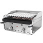 Professional gas barbecue 60 with volcanic lava + Basque grills